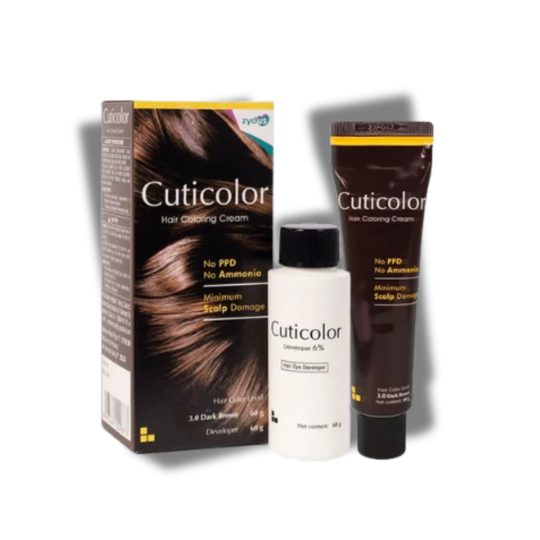 Cuticolor Hair Coloring Cream Dark Brown 3.0, 120 gm